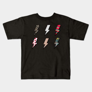 Trendy Lightning Bolts Sticker Pack Kids T-Shirt